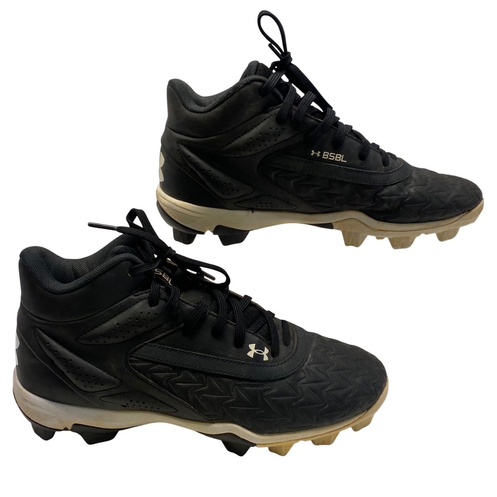 Under Armour Leadoff Mid 3.0 RM Baseball Cleats Mens 7 Black White 3027446-001